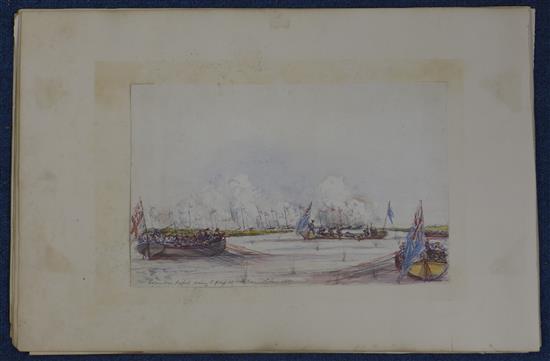 Commander J.Corbett (19th C.) Naval officers sketches of voyages in the 1850s including Attack on the Forts at Fatshan, China in 1857